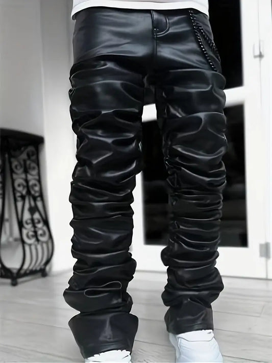 Black Heartz Faux Leather Pants