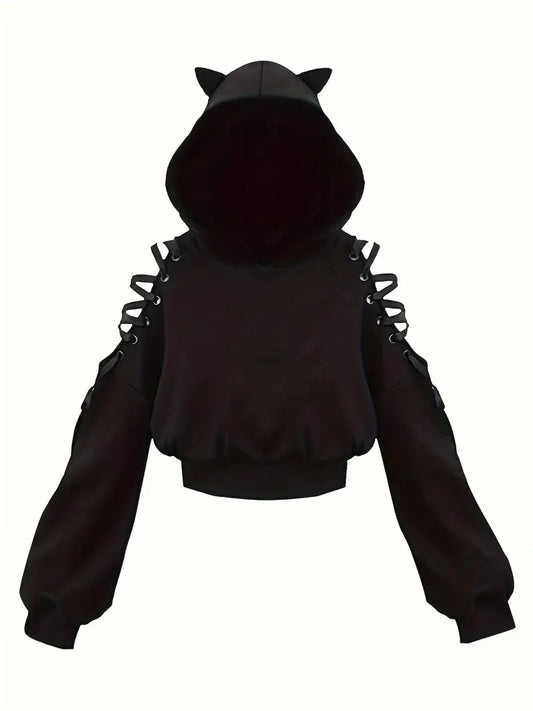 Black Cat Ears Hoodie