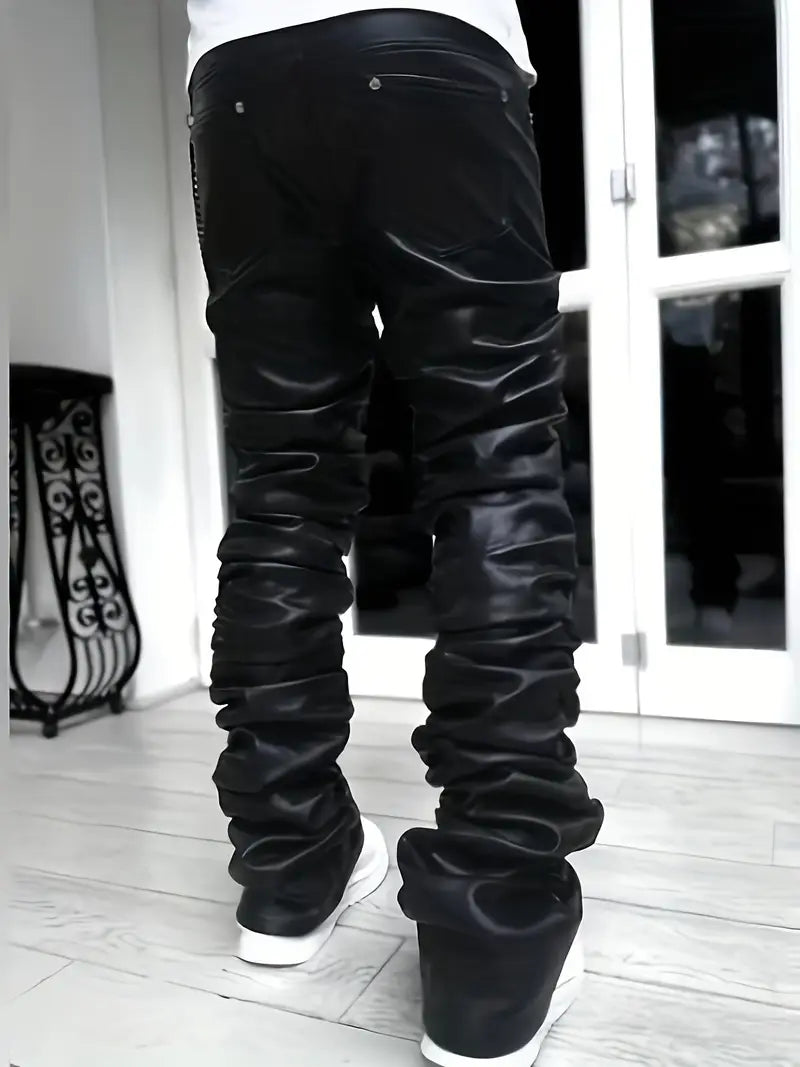 Black Heartz Faux Leather Pants