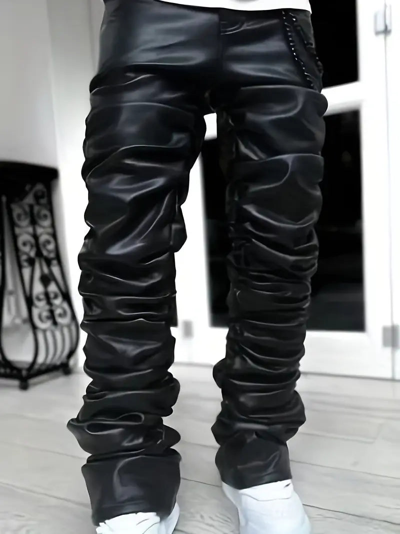 Black Heartz Faux Leather Pants